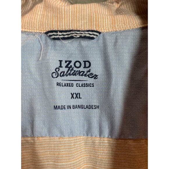 Izod Saltwater Shirt Mens Orange Short Sleeve Relaxed Classics Papaya Punch XXL‎ - Picture 3 of 4